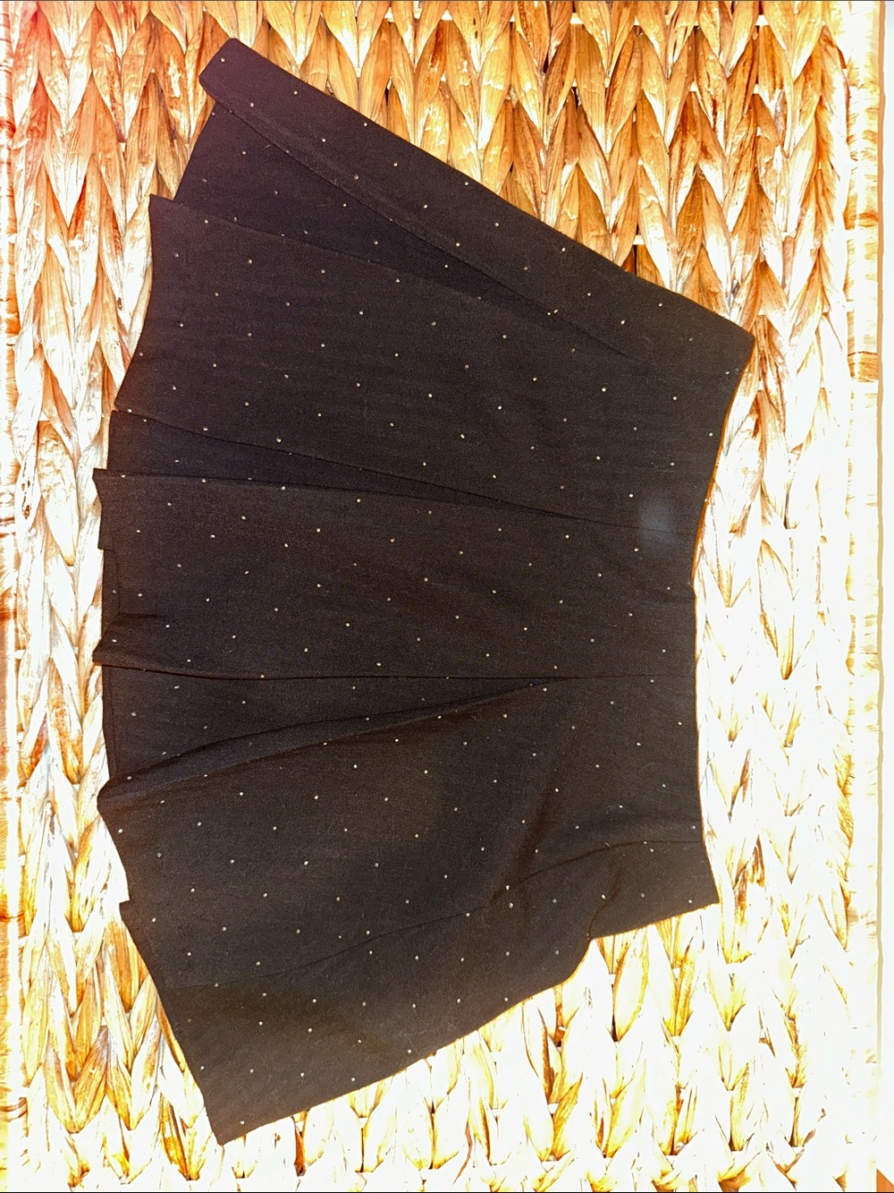 Zara Black Mini Skirt with Gold Dot Accents